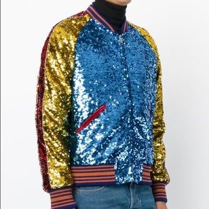 Gucci Mens Sequin Bomber Jacket